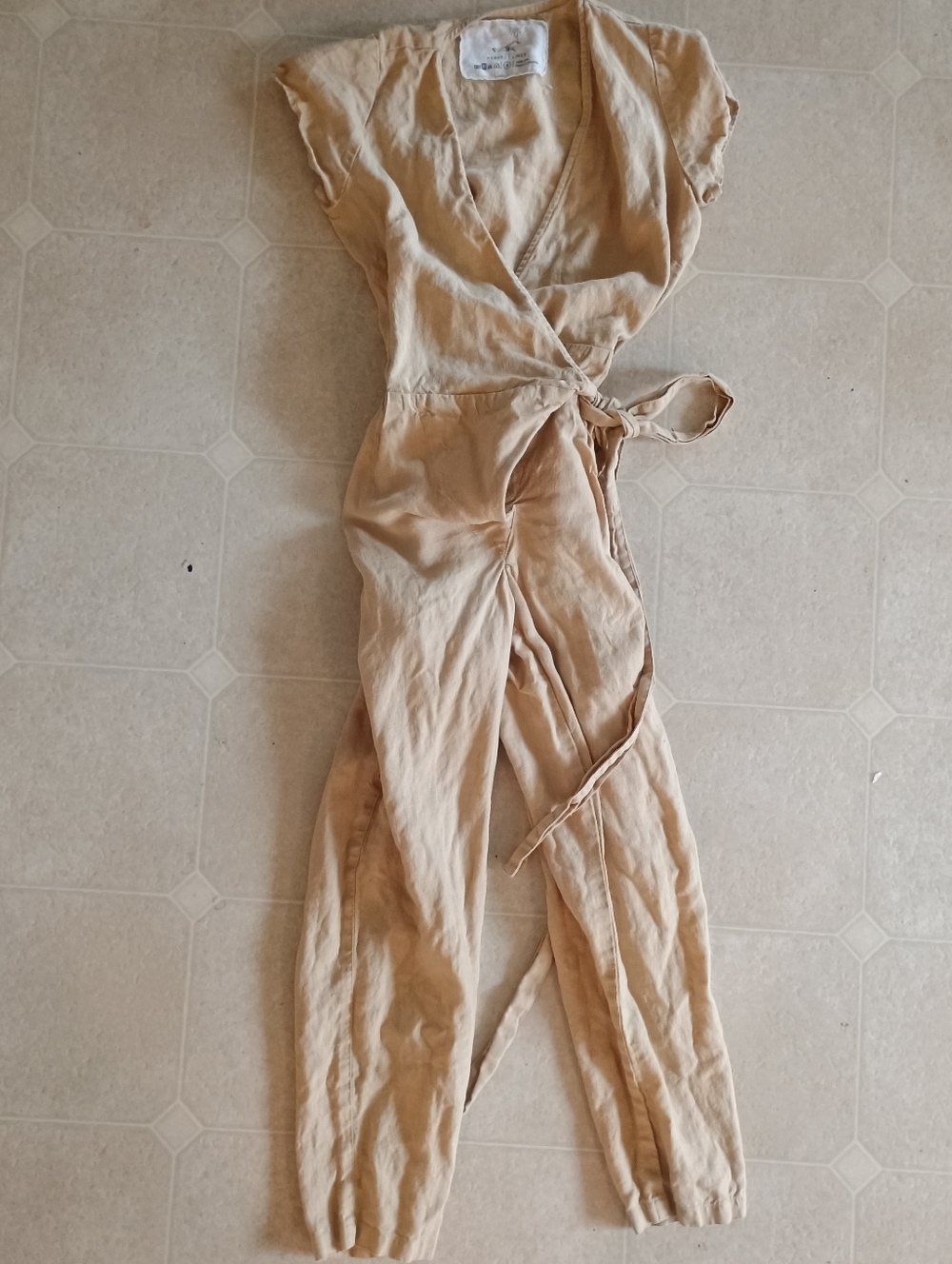 notPERFECTLINEN Margarette Wrap Jumpsuit with Tie Waist